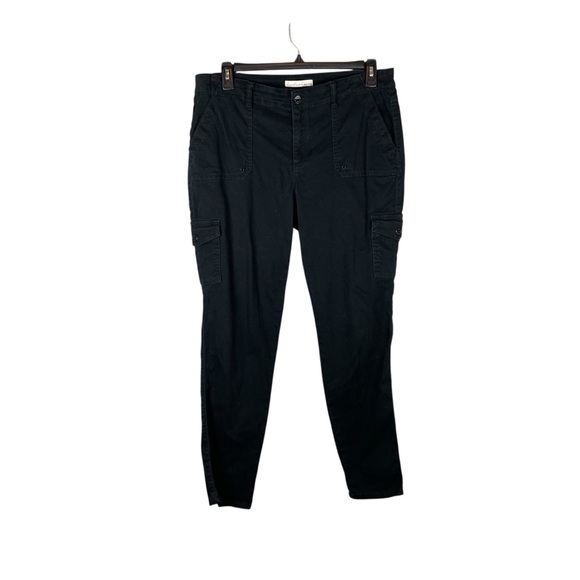 Gloria Vanderbilt Khaki Unlimited Black Cargo Pants Size 14 - Picture 1 of 4